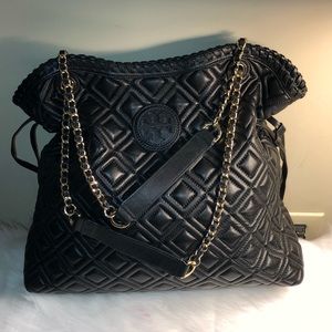 Authentic Pre-owned Tory Burch Black handbag.